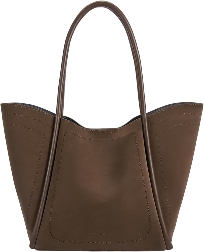 BOSTANTEN Work Purses for Women Vegan Leather Shoulder Bag Large Tote Handbag for Travel 2024 | Amazon (US)