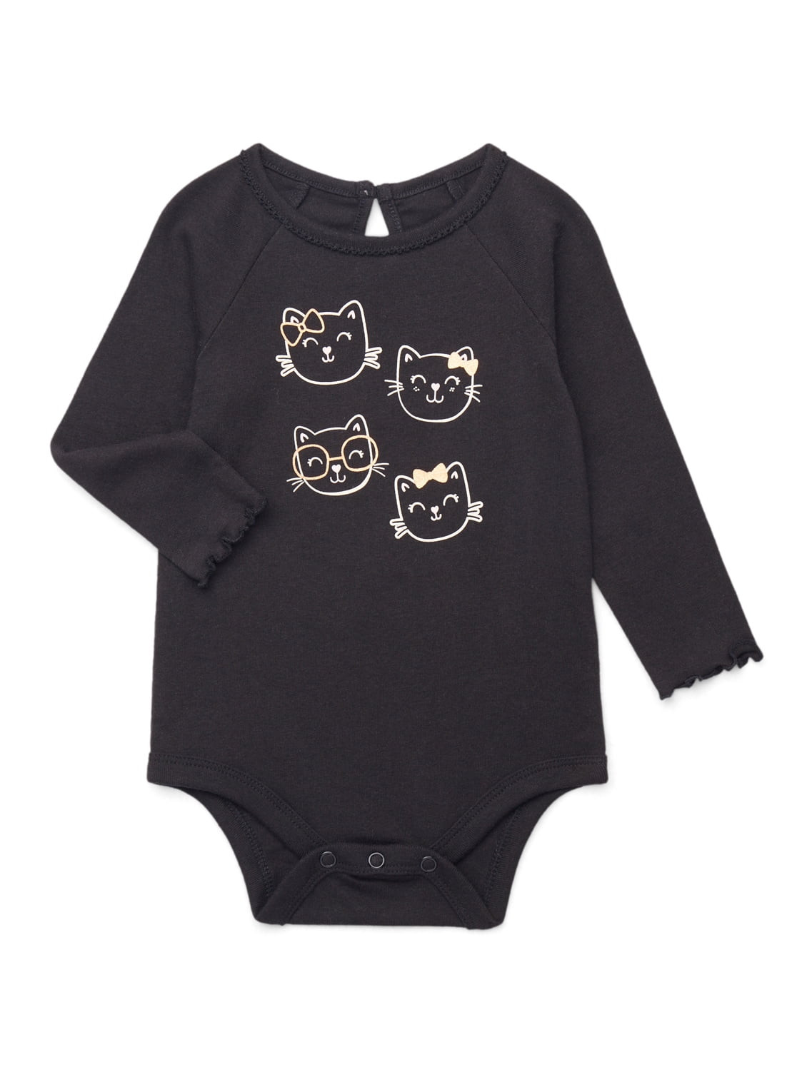 Garanimals Baby Girl Graphic Print Bodysuit with Long Sleeves, Sizes 0-24 Months | Walmart (US)
