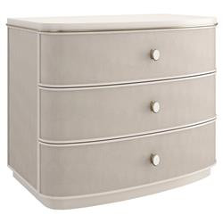 Caracole Lyon Modern Classic Beige Acacia Wood Nightstand | Kathy Kuo Home