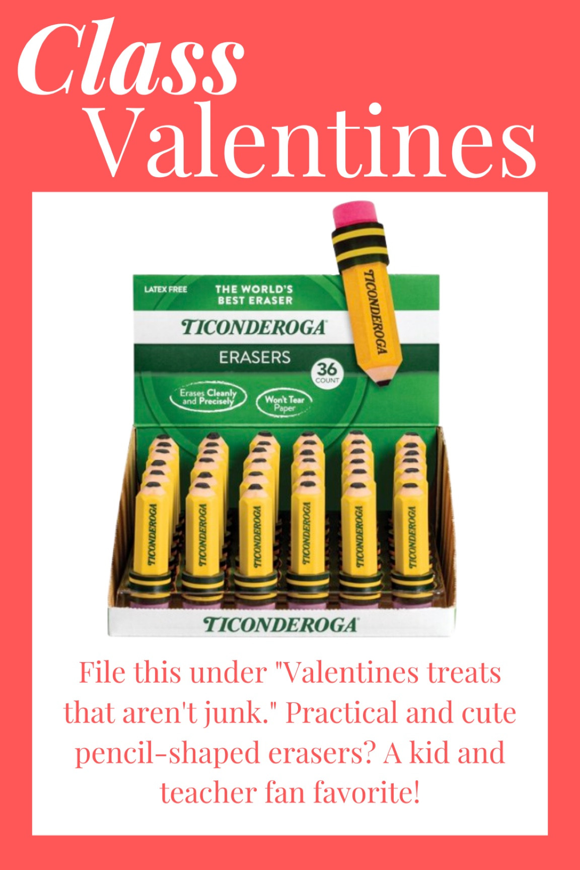 Class valentines goodies that aren’t just junk - pencil shaped erasers! Teachers love them too! 

#LTKGiftGuide #LTKKids