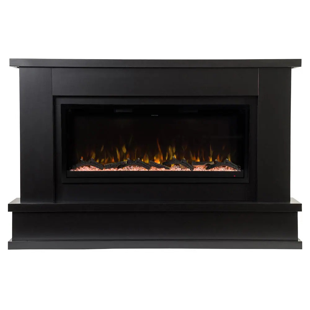 Modern Ember 64 W Patton Black Free standing Fan-forced Flat wall Electric Fireplace with Remote Control Included | PATTON-42-BLK | Lowe's
