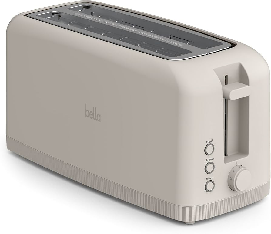 bella 4 Slice Slim Toaster, Fits-anywhere™ Kitchenware, 6 Setting Shade Control with Reheat & C... | Amazon (US)