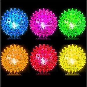 Bouncy Light Up Ball for Kids - LED Flashing Spiky Sensory Stress Balls for Toddlers 1-3 2.55inch... | Amazon (US)