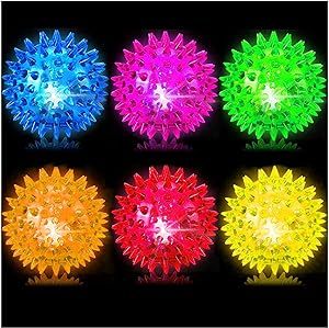 Bouncy Light Up Ball for Kids - LED Flashing Spiky Sensory Stress Balls for Toddlers 1-3 2.55inch... | Amazon (US)