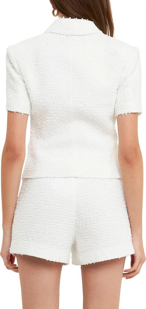 Double Breasted Short Sleeve Tweed Blazer | Nordstrom