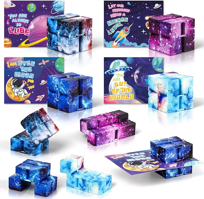 SpringFlower Valentines Day Cards for Kids,Valentine's Cards with 24 Pack Cube Fidget Toys,Valent... | Amazon (US)