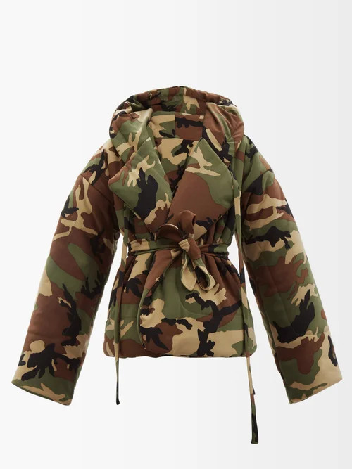 Norma Kamali - Sleeping Bag Camouflage-print Padded Coat - Womens - Camouflage | Matches (US)
