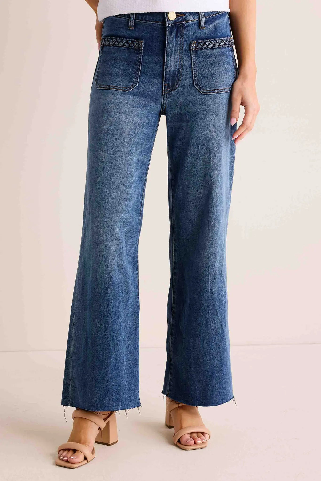 Meg Jeans Braided Front Pocket by KUT from the Kloth | Avara