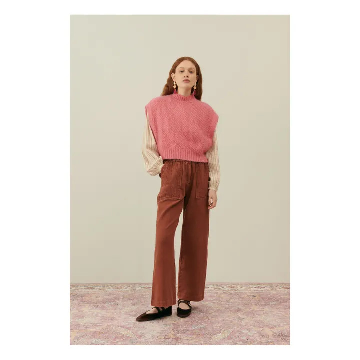 Sougi Alpaca and Mohair Sleeveless Sweater - Women's Collection | Pink | Smallable