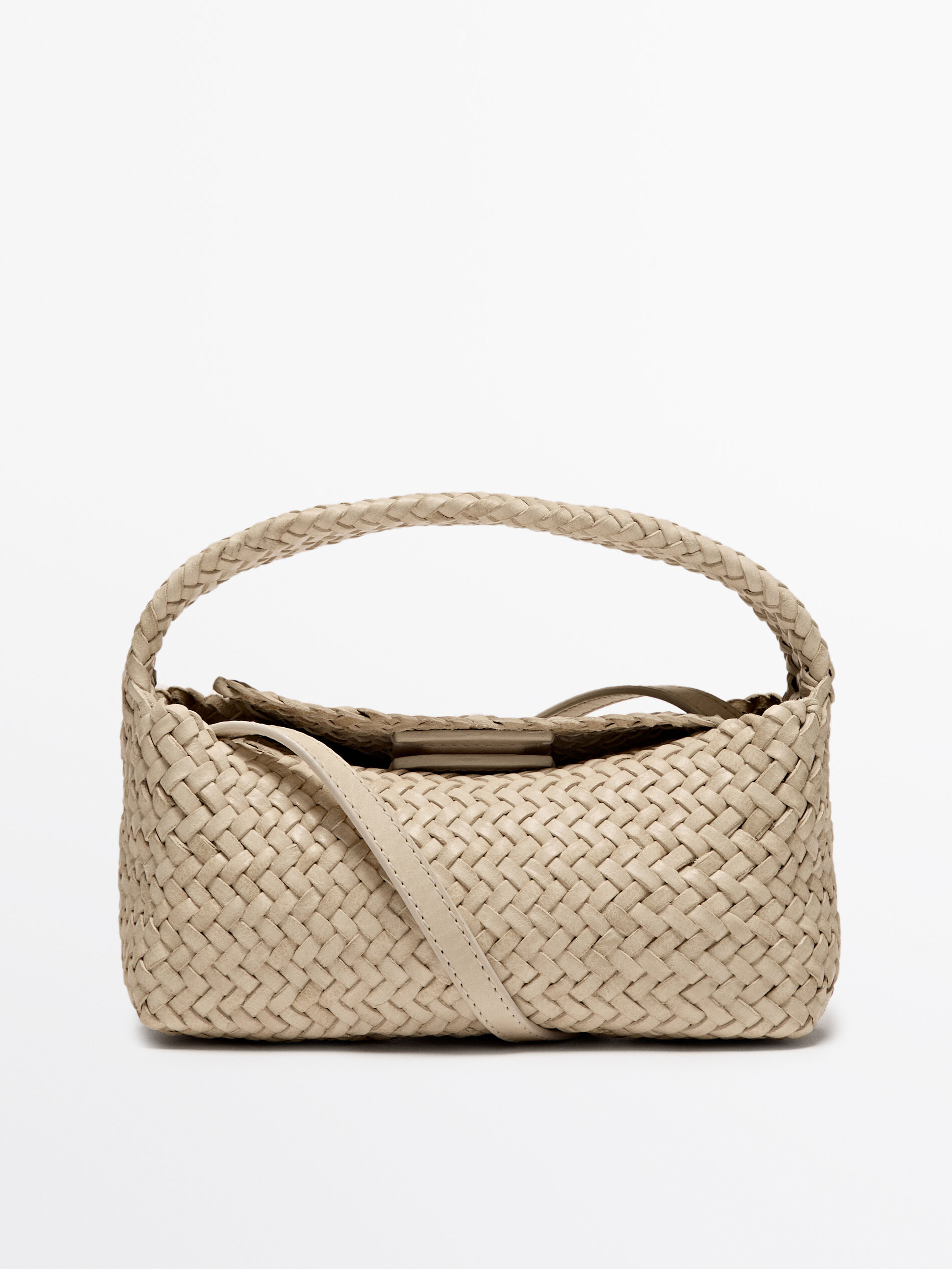 Nappa leather mini croissant bag | Massimo Dutti UK