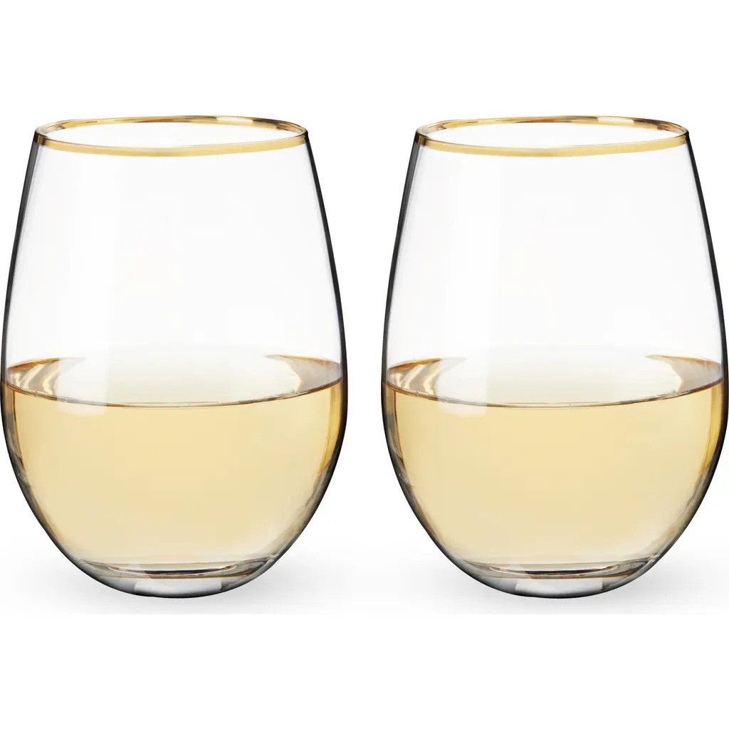 TWINE Gilded Stemless Wine Glasses Set of 2 in Gold at Nordstrom | Nordstrom