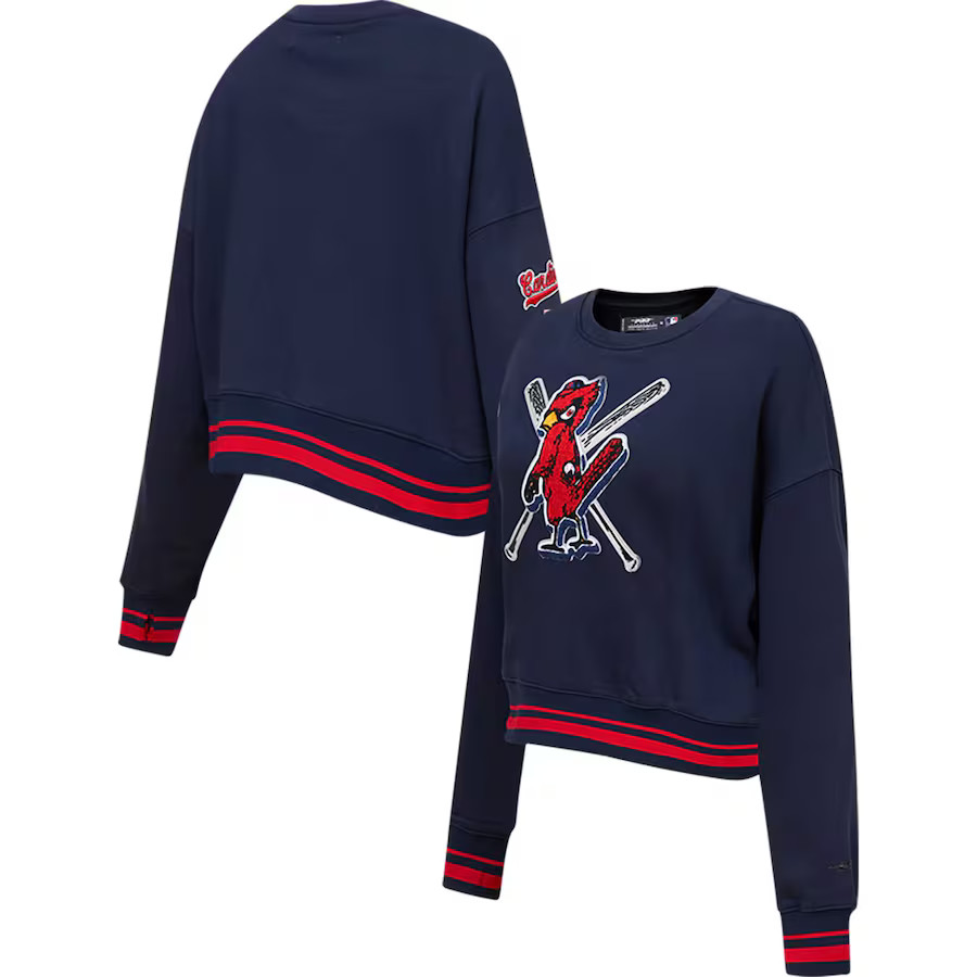 Women's St. Louis Cardinals Pro Standard Navy Mash Up Pullover Sweatshirt | MLB Shop