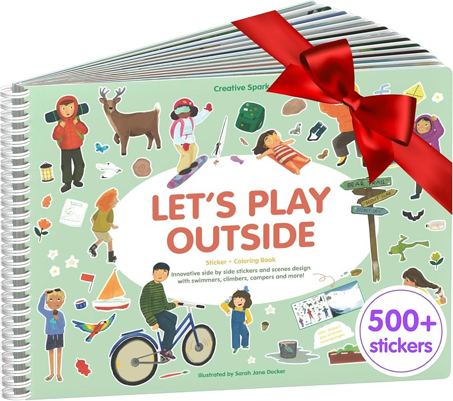 Sticker Book for Kids 2-4, 500+ Kids Stickers, Let's Play Outside by Cupkin 12 Coloring Pages 12 ... | Amazon (US)