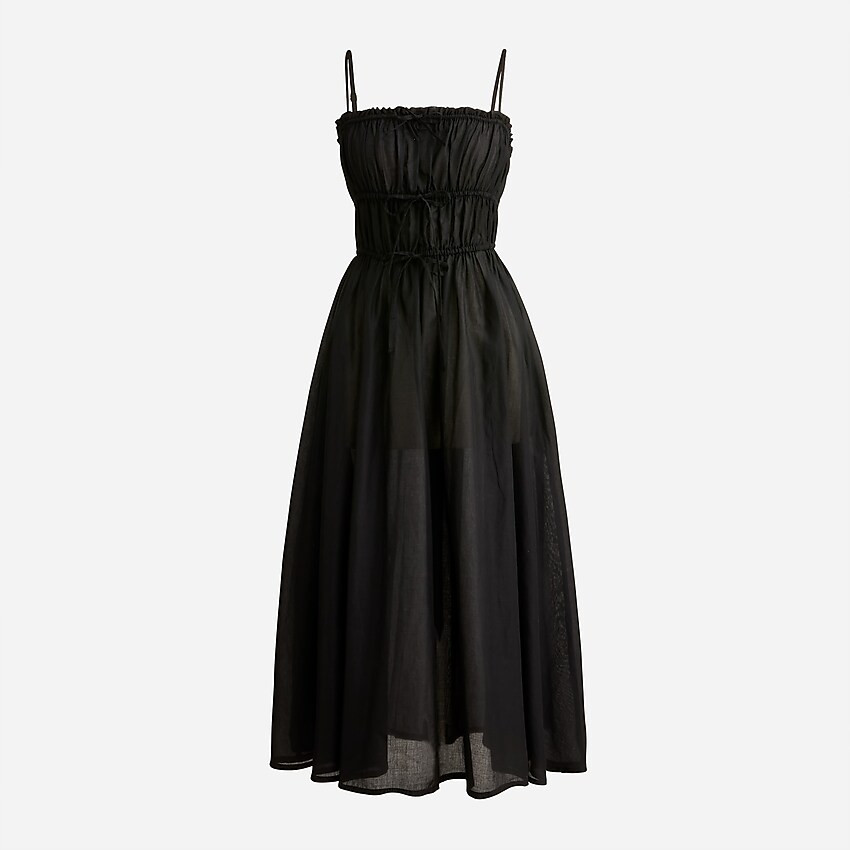 Tie-front voile cover-up midi dress | J. Crew US