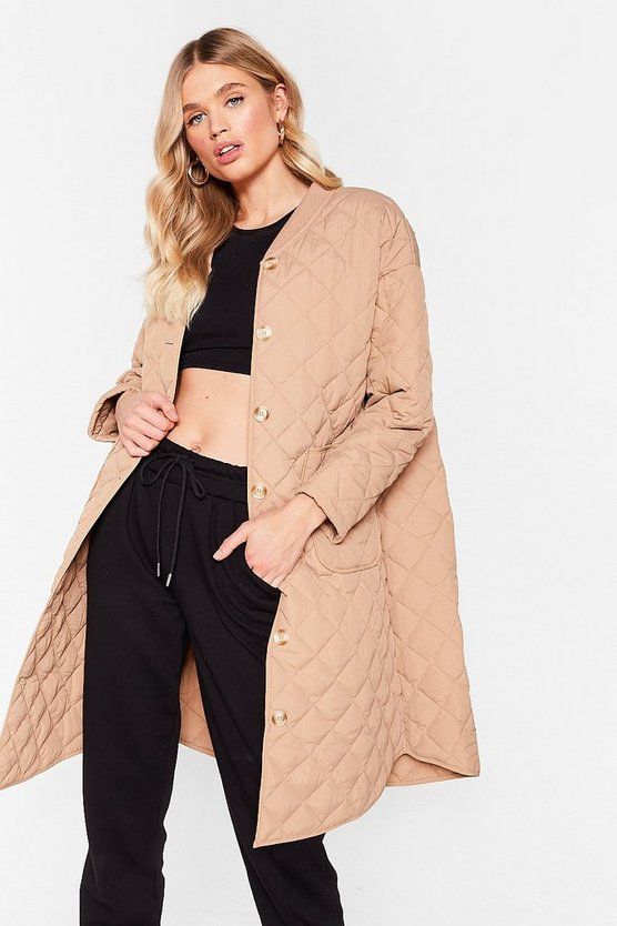 Layer It on the Line Quilted Longline Coat | NastyGal (UK, IE)