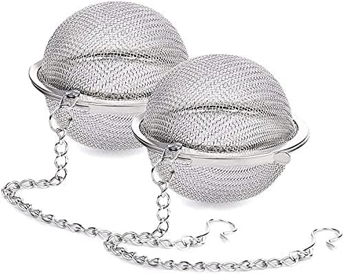2PCS Stainless Steel Mesh Tea Ball Infuser, Siasky Loose Leaf Tea Infuser Strainers 2.1 Inch Straine | Amazon (US)
