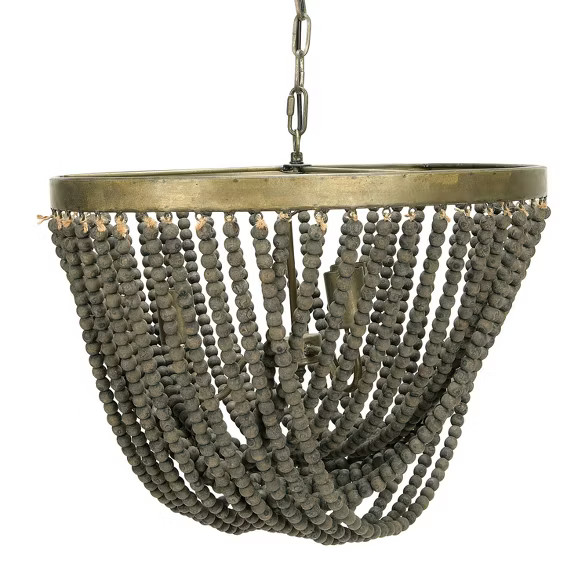 Metal Chandelier with Draped Wood Beads - 3R Studios | Target
