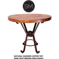 Copper Pub Table Table. Vintage Furniture, Luxurious Natural Hammer Made With Handcrafted Wrought Iron Legs. Mexports By Sm | Etsy (US)
