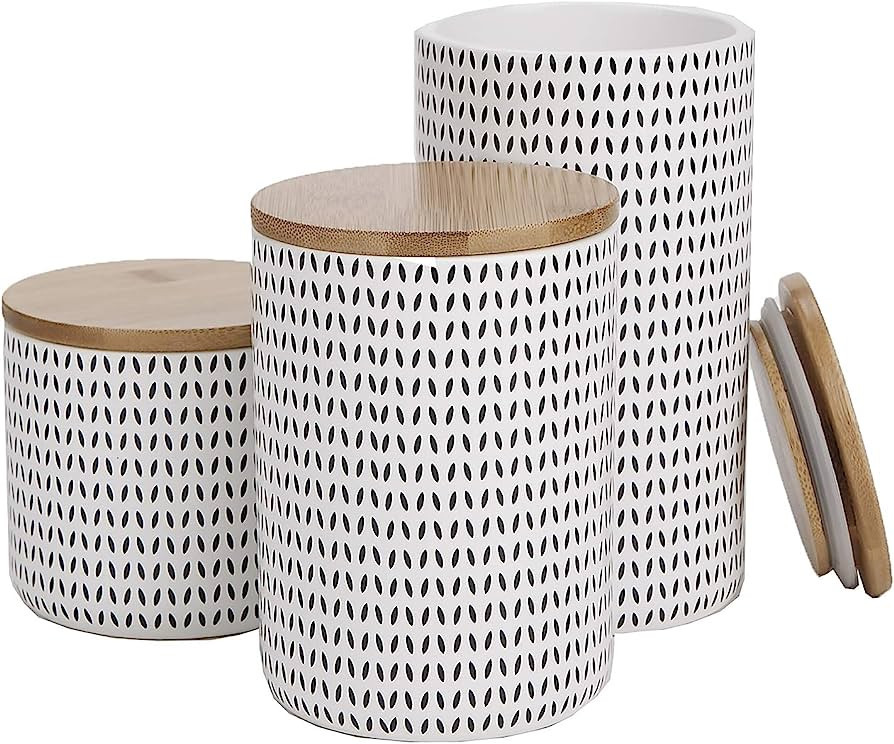 Mind Reader Small, Medium, Large Ceramic Lids, 3 pc Round Canister Sets, Food Storage Jar Contain... | Amazon (US)