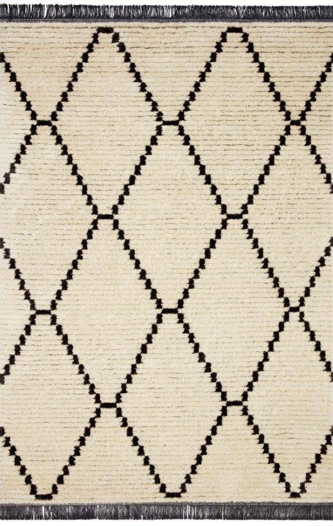Chris Loves Julia x Loloi Alice Cream and Charcoal 3'-8" x 5'-8" Accent Rug ALICALI-04CRCC3858 | 1stopbedrooms