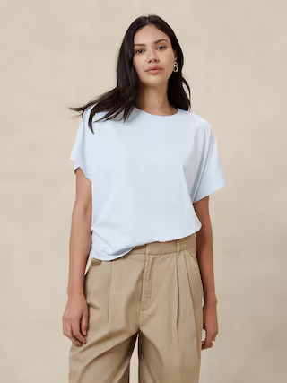Premium Cotton Relaxed Top | Banana Republic Factory