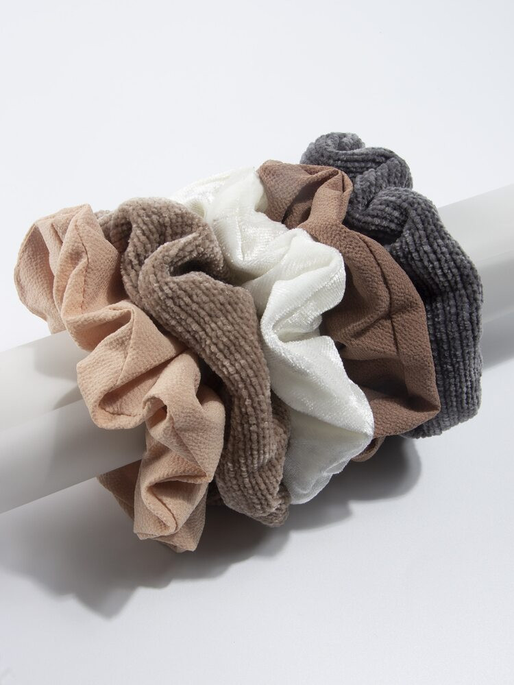 5pcs Solid Scrunchies | SHEIN