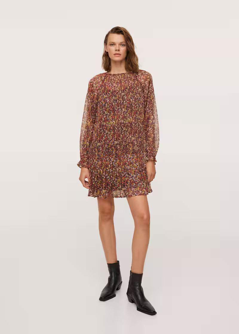 Textured flowy dress | MANGO (US)