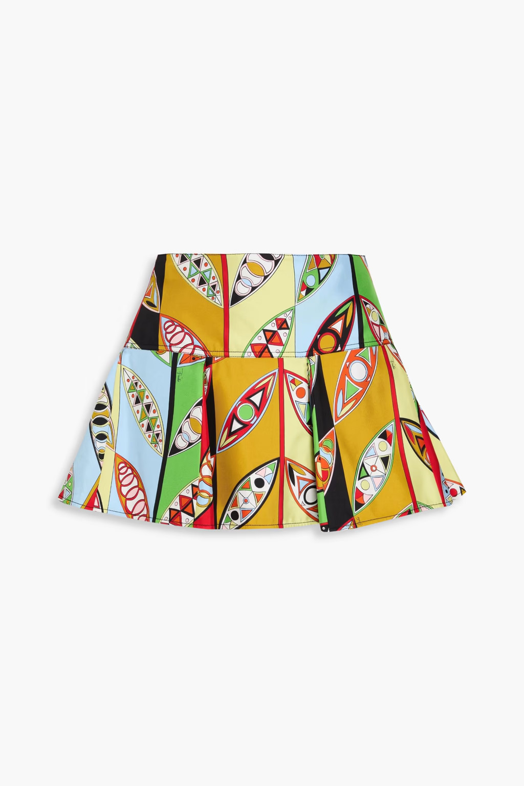 Pleated printed silk-twill mini skirt | The Outnet (UK and Europe)