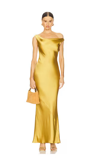 Maria Drop Shoulder Gown in Asparagus | Revolve Clothing (Global)