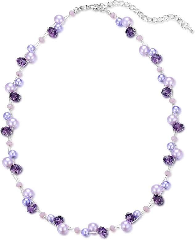 Short Beaded Turquoise Necklace For Women - Fashion Jewelry with Pearl and Crystal Bead, Birthday... | Amazon (US)