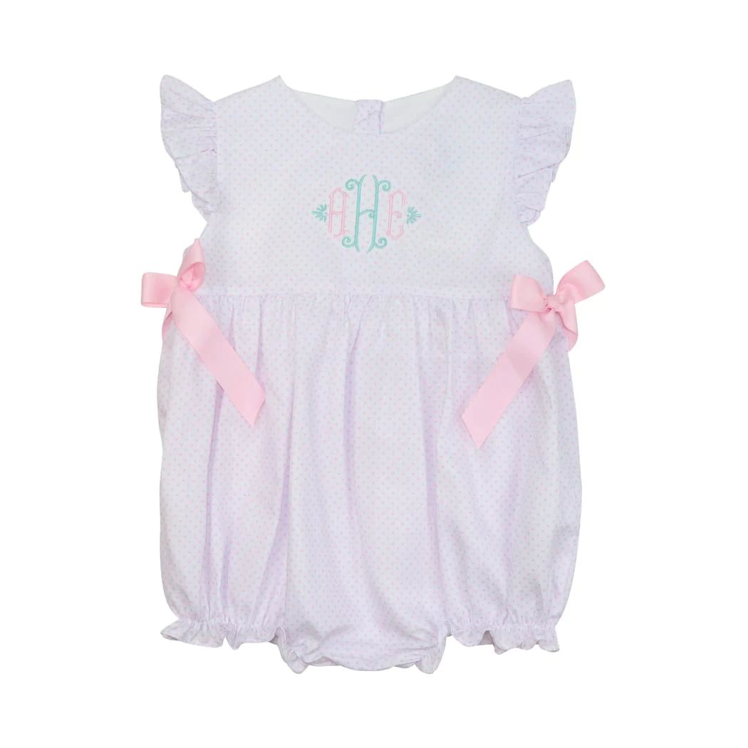 Pink Pique Dot Bubble with Bows | Eliza James Kids