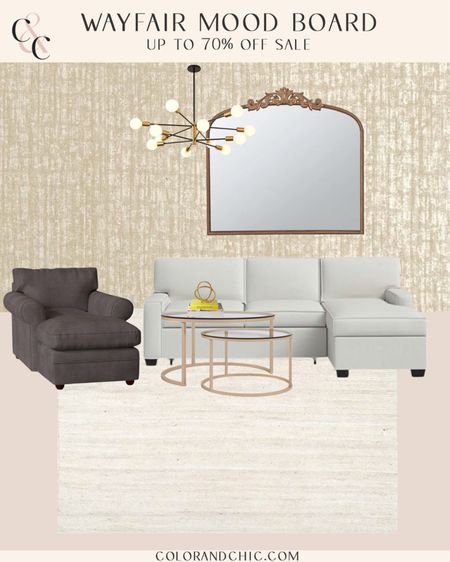 Living room mood board with all items from Wayfair! Sale is up to 70% off and includes decor, furniture, and more! 

#LTKhome #LTKsalealert #LTKstyletip