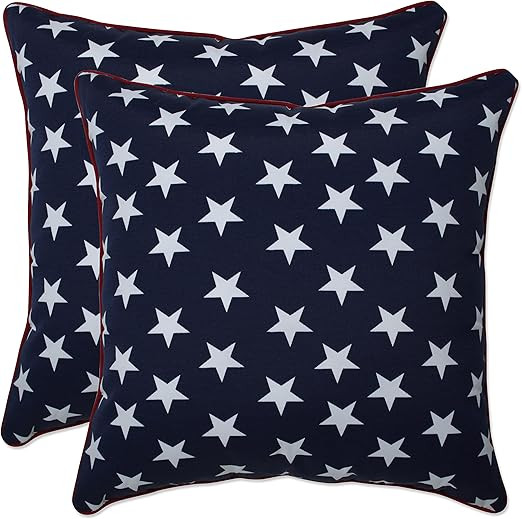 Pillow Perfect Americana Outdoor Throw Accent Pillow Plush Fill, Weather, and Fade Resistant, 2 C... | Amazon (US)