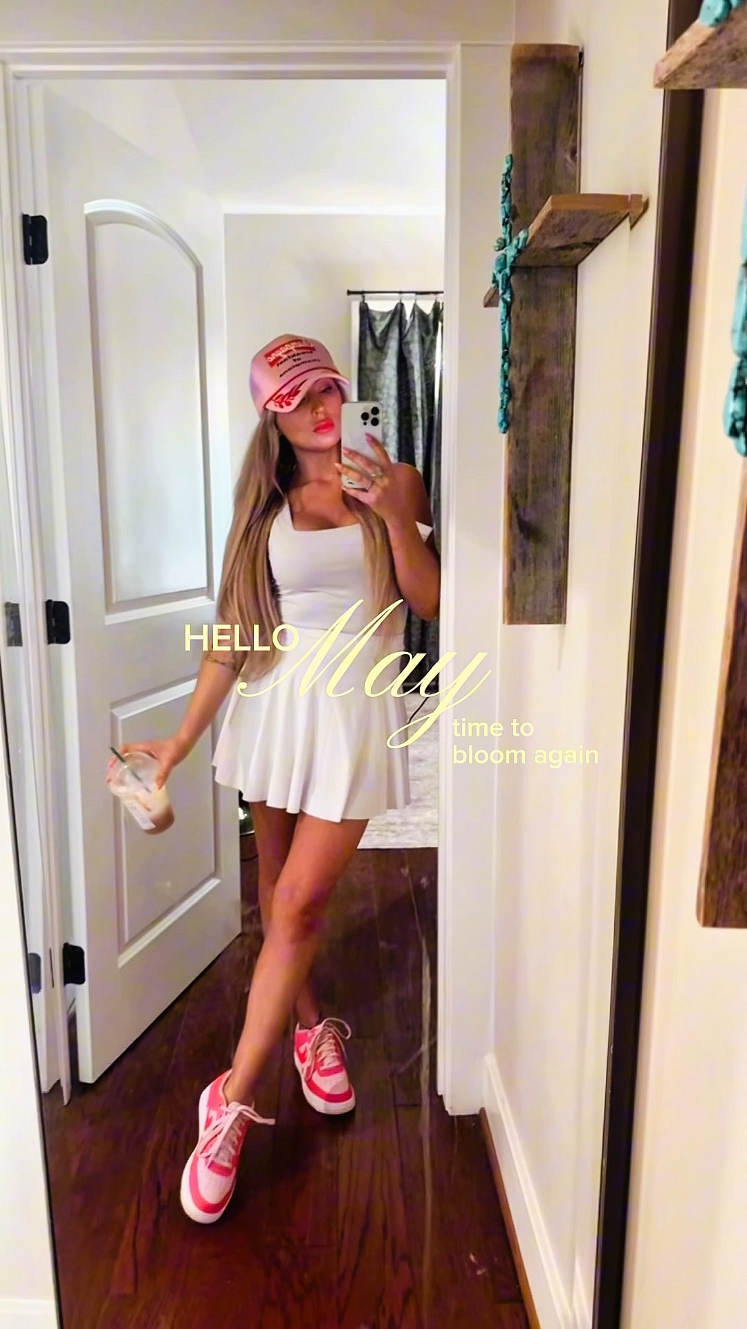 Get ready with me | spring outfit ideas | casual athletic 
All white, pink Nikes, pink trucker hat and a Starbucks coffee as my only accessory✨

🧢Trucker hat is found in the🔗 link in my bio on INSTA👉🏼 @kat_trueblood 

(Or visit 💻 www.Prettylittlepatriot.com 🛍️USE CODE: KATTRUEBLOOD)

#springoutfits #summeroutfits

#LTKgrwm #LTKActive #LTKootd