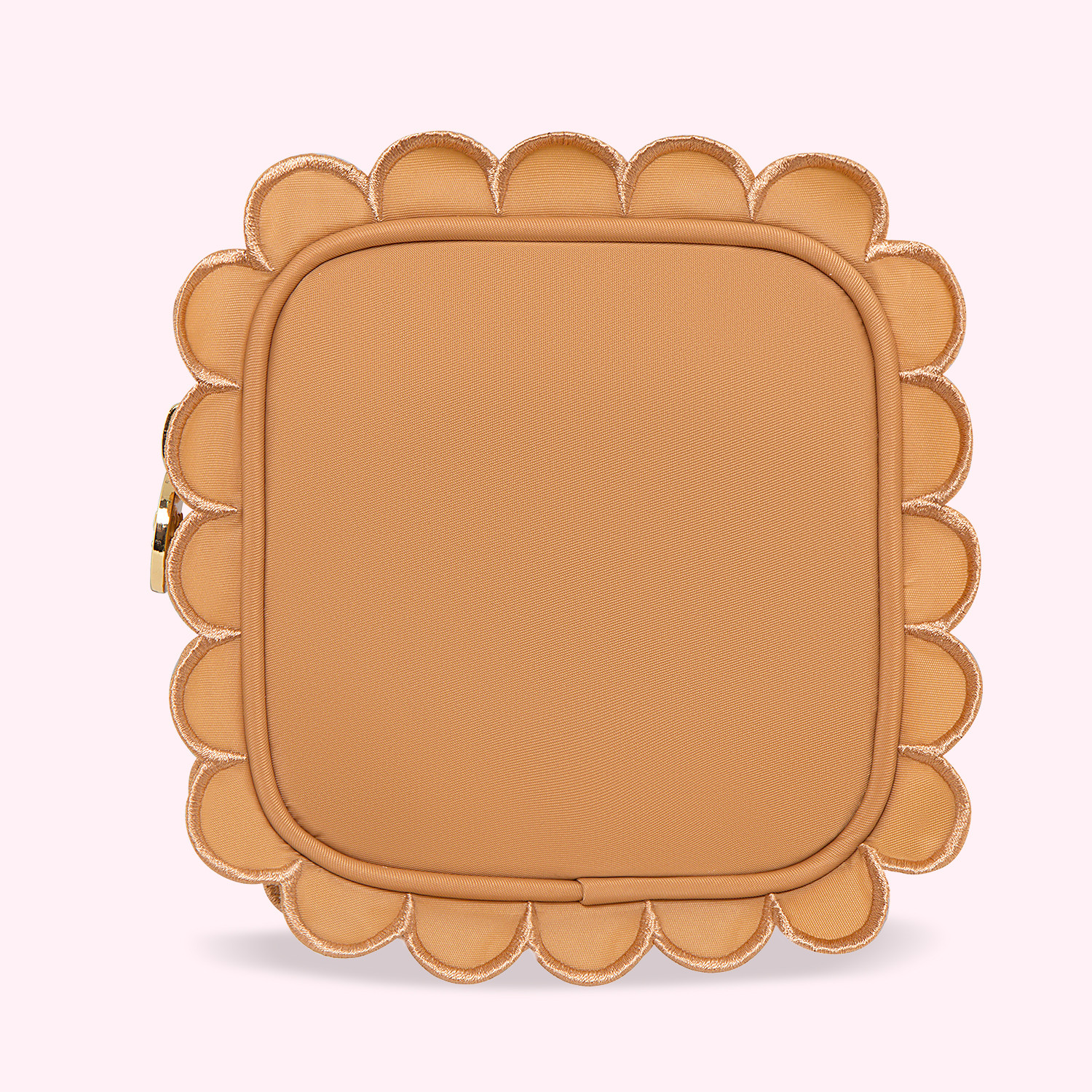 Honey Espresso Scalloped Mini Pouch | Custom Brown Scalloped Makeup Bag | Stoney Clover Lane | Stoney Clover Lane