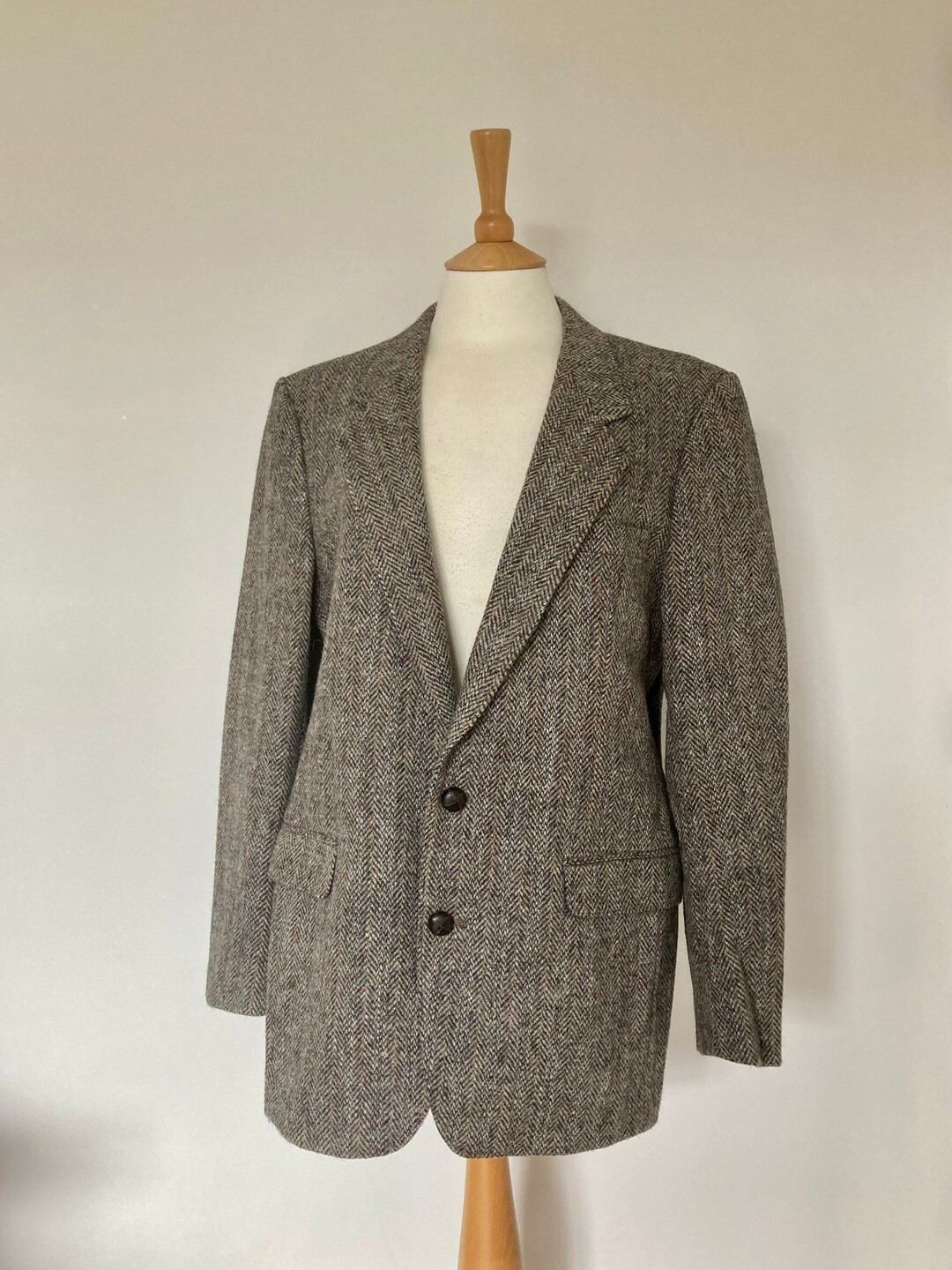 Vintage Mens Grey Harris Tweed Jacket Size 40 - Etsy UK | Etsy (UK)