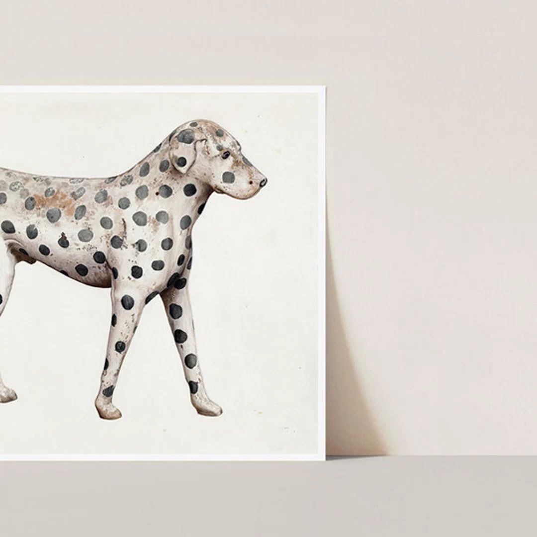 Digital Print Vintage Dalmation Painting Dog Illustration Preppy Printable Home Decor Wall Art Pr... | Etsy (US)