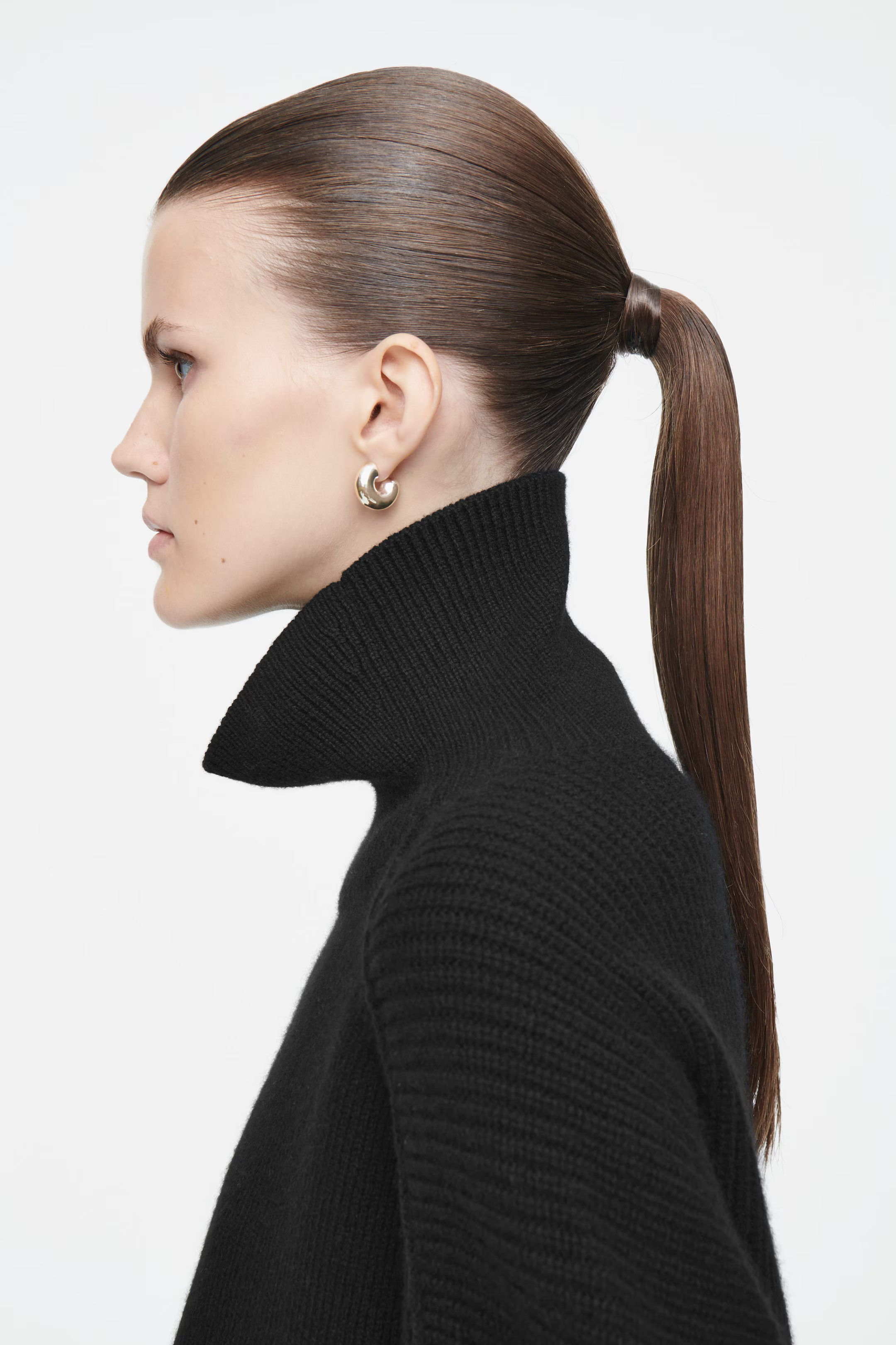 RIBBED MERINO WOOL TURTLENECK JUMPER - BLACK | COS (AU)