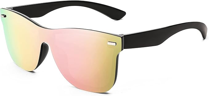 FEISEDY Sunglasses, Rimless Mirrored Sun Glasses with Reflective One-Piece Lens, B4114 | Amazon (US)