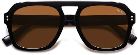 SOJOS Retro Thick Polarized Aviator Sunglasses for Women Men, Large Trendy Bold Square Pilot Shad... | Amazon (US)