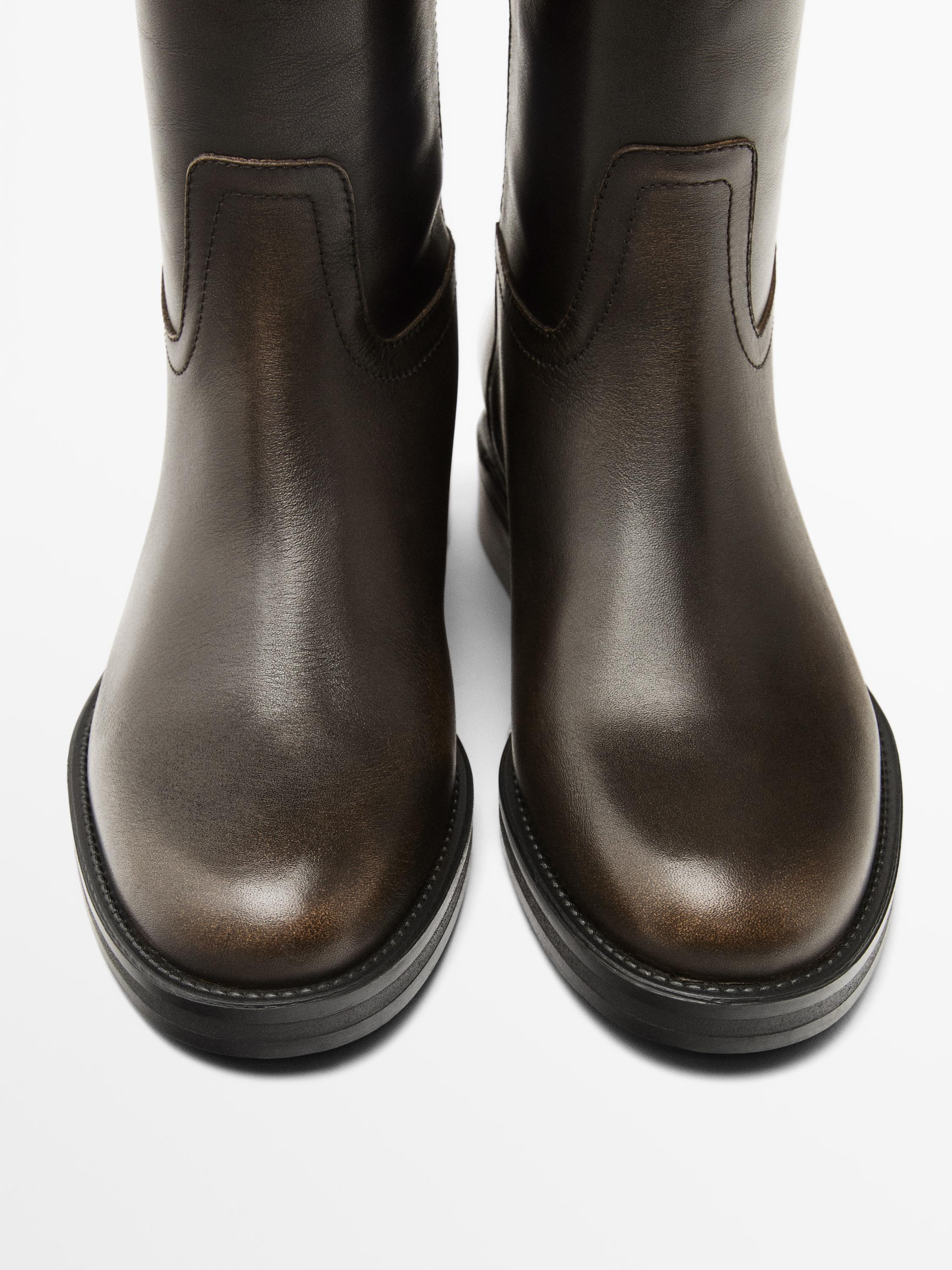 Leather riding boots | Massimo Dutti UK