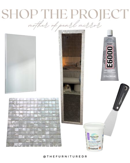 All of the items you need to recreate my Mother of Pearl mosaic tile mirror! It’s a super easy DIY project and took me less than 20 minutes to do. How I did it 👇🏼
1. Grabbed an old mirror from Habitat for Humanity for $5
2. Cleaned with a damp paper towel
3. Cut 12”x12” mother of pearl tiles (from Amazon storefront) into 1”x12” pieces 
4. Dry fit tiles onto mirror, then glue using E600 Glue (@thehomedepot). Hot glue or gorilla glue does not work on mirrors… learn from me! 
5. Grout using your color of non sanded grout with a putty knife! (Amazon storefront). Wipe off excess grout with damp paper towel
6. Allow grout to dry for a few hours. Can take up to 24-36 hours to dry 
7. Admire your @parachutehome linen in your new mirror! 🥰🤩

#LTKsalealert #LTKunder50 #LTKhome