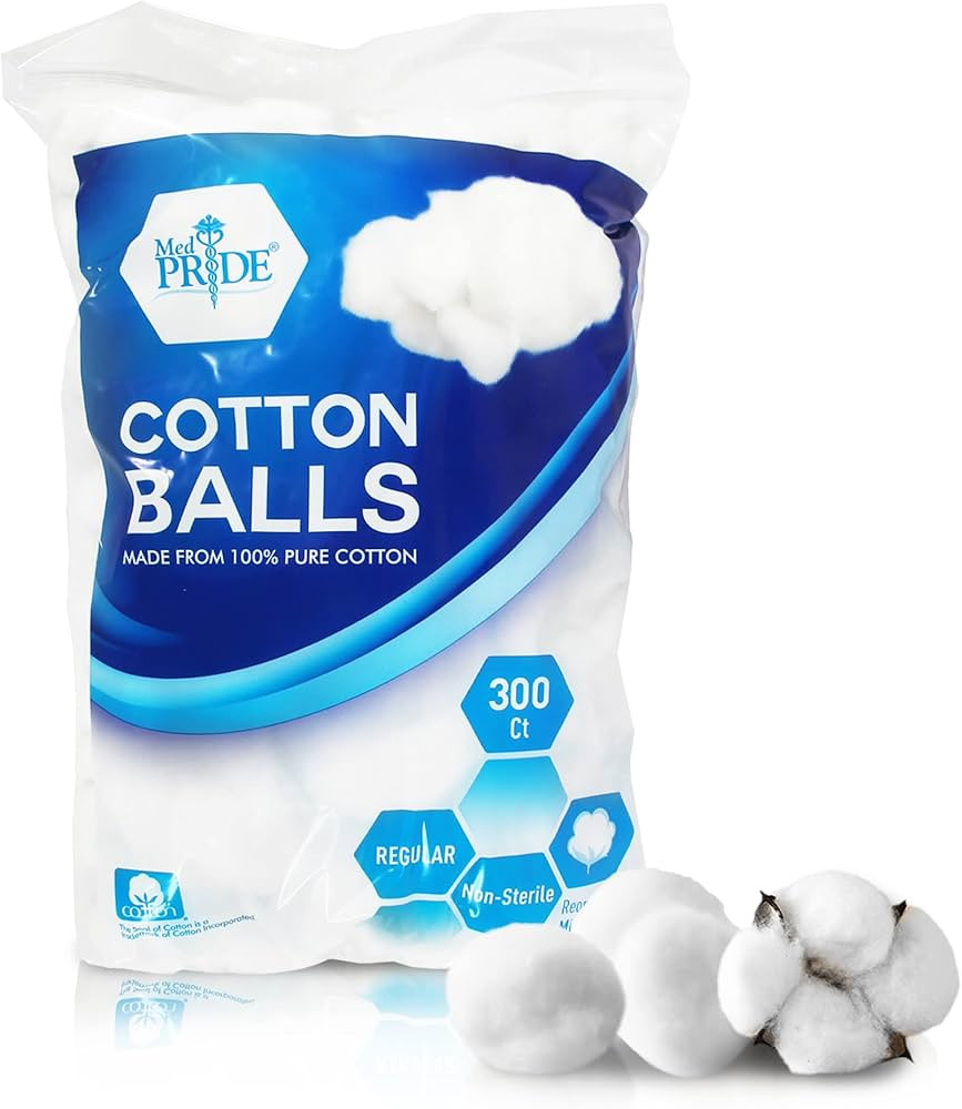 MED PRIDE Premium 100% Pure Cotton Balls 300 Count- Ultra Soft Multipurpose Cotton Balls for Make... | Amazon (US)