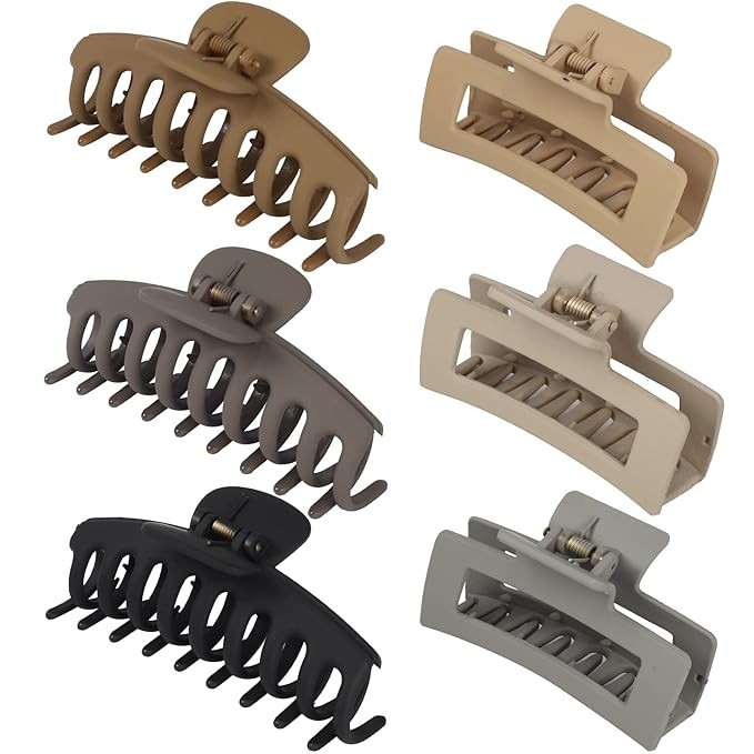 79Style 6pcs Hair Clips For Women Big Hair Clips Hair Claw 4.3 Inch Claws Clips For Thick Banana ... | Amazon (US)