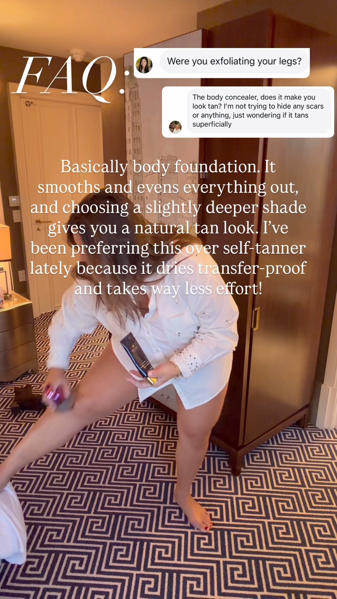 This transfer proof body coverage is perfect for evening skin tone and giving a little glow. I wear shade bronze radiance. Use CARALYN15 at Spanx 

#LTKselfcare #LTKBeauty #LTKgrwm