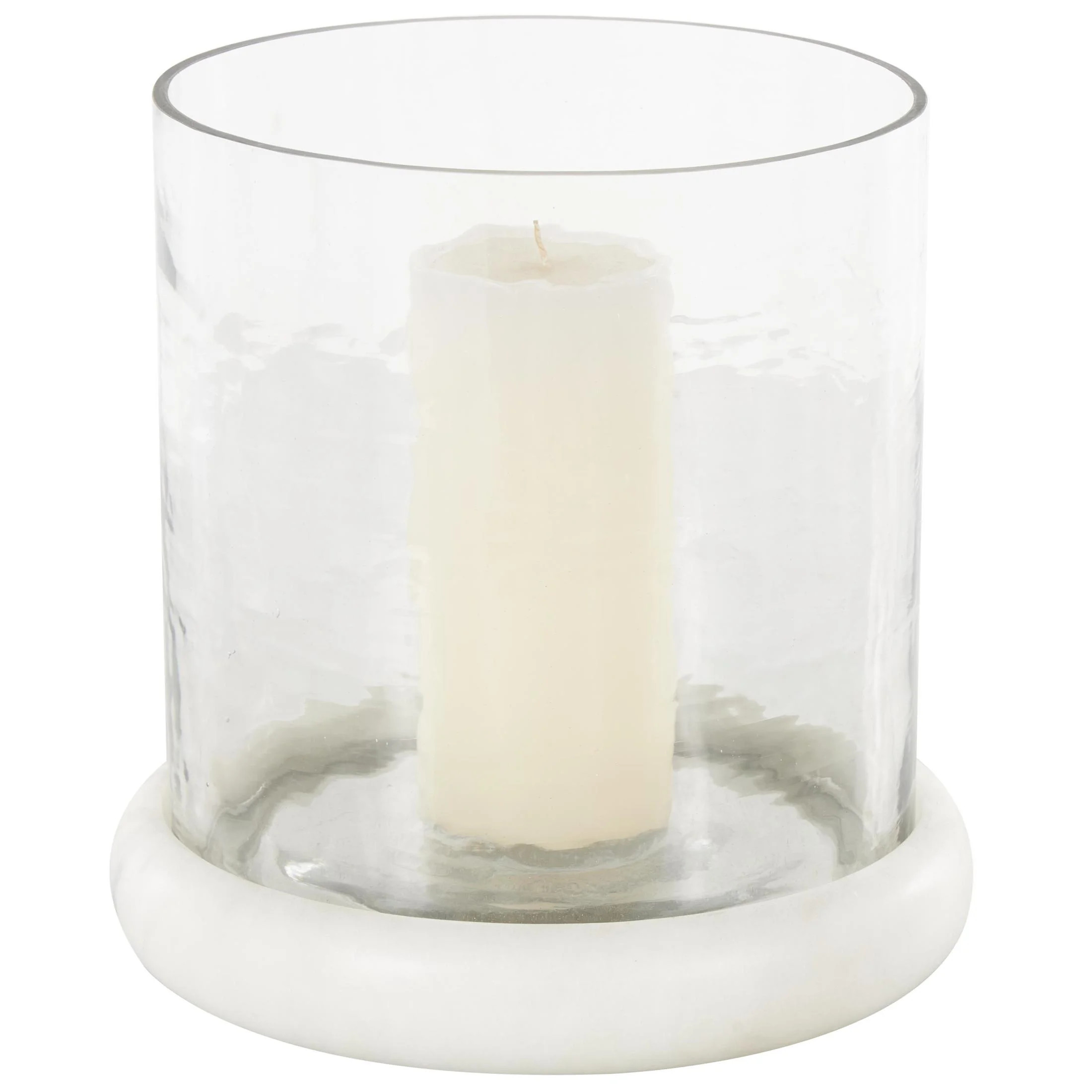 DecMode Glass Pillar Candle Holder with White Marble Base - Walmart.com | Walmart (US)
