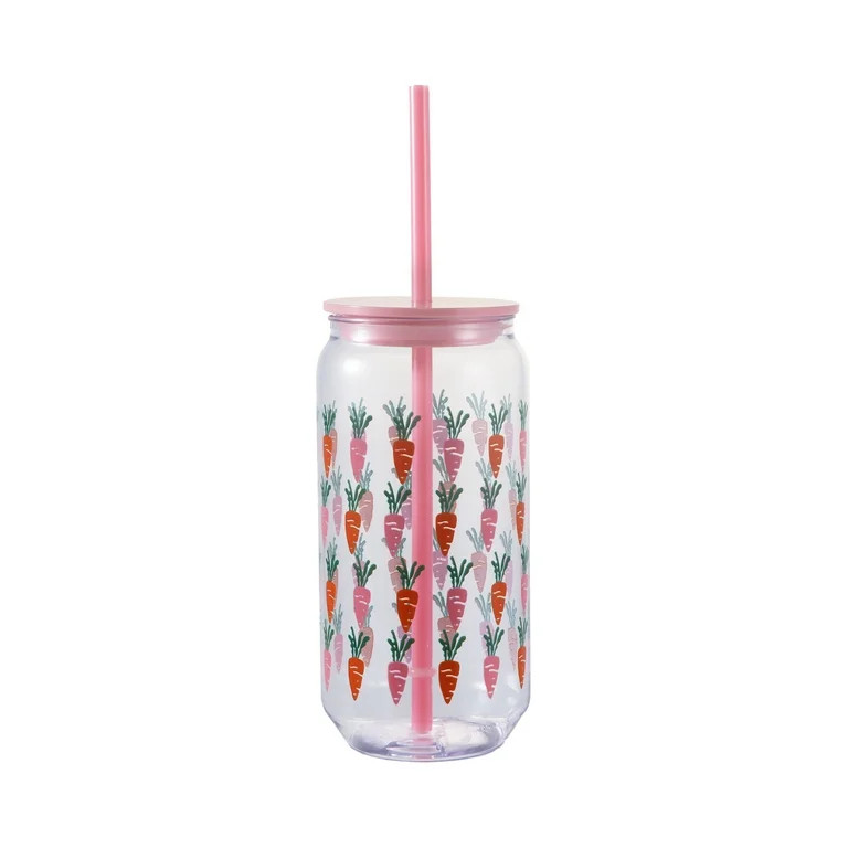 Carrot Tumbler with Lid and Straw, Multicolor, Easter by Way To Celebrate | Walmart (US)