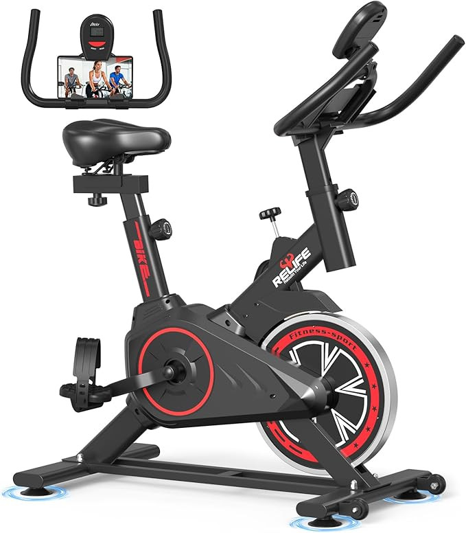 RELIFE REBUILD YOUR LIFE Exercise Bike Stationary for Home Indoor,Cycling Bike with Silent Belt D... | Amazon (US)