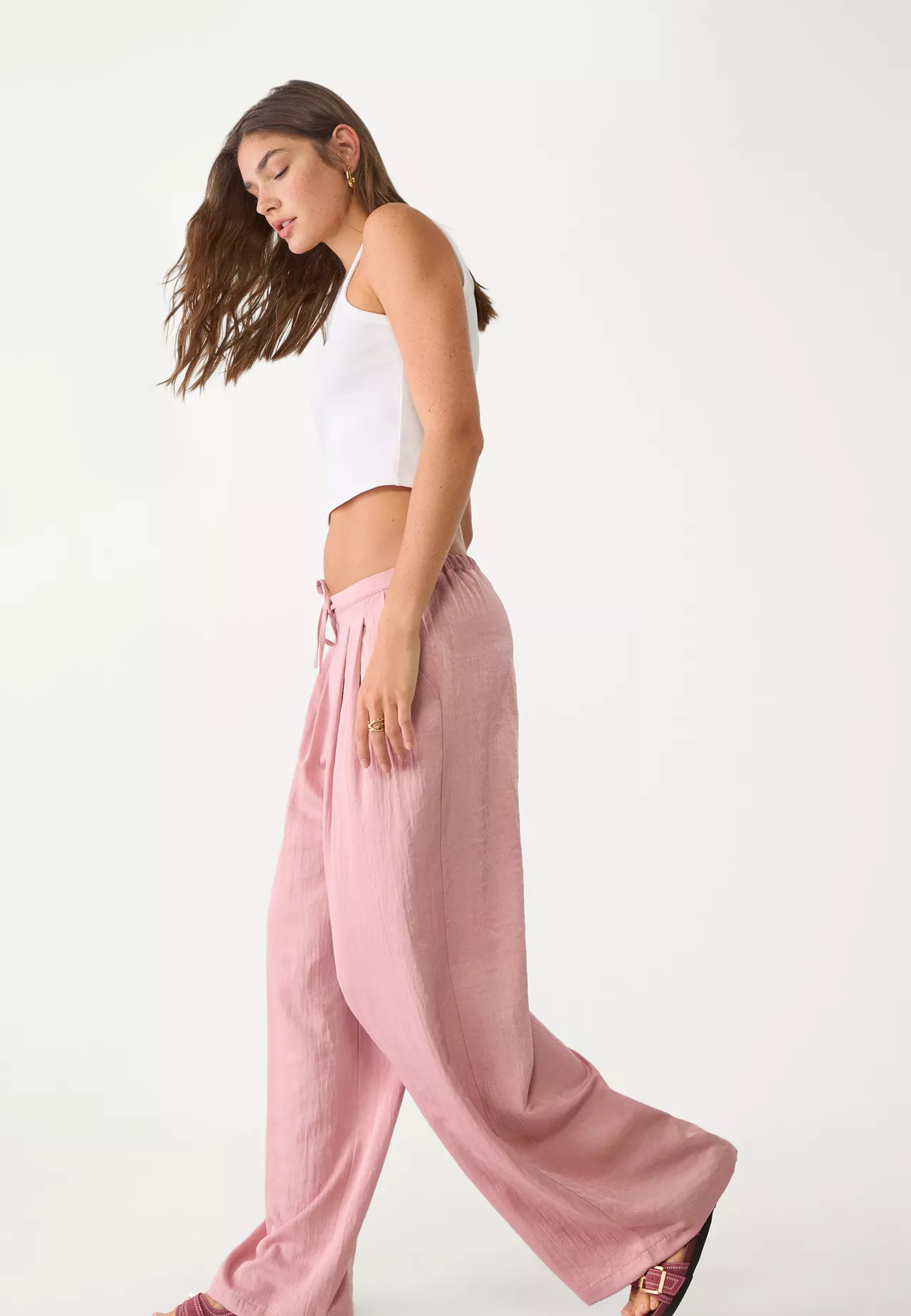 Textured drawstring trousers | Stradivarius (UK)