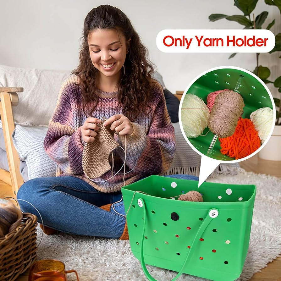 TIFFYONEK Yarn Spinner Compatible With Bogg Bag, Acrylic Yarn Holder With 2 Pcs Straw Covers, Yarn Holder for Crocheting and Knitting Gift for Craft Lover | Amazon (US)